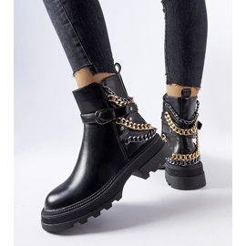 Bottines noires avec chaînes décoratives de Bonenfant 1