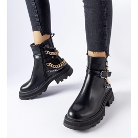 Bottines noires avec chaînes décoratives de Bonenfant le noir 2