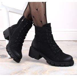 Bottines isolées à lacets et à fermeture éclair Jezzi W JEZ422A, noir 1