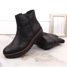 Bottines compensées noires confortables et isolées pour femme Rieker X9165-00 le noir 7