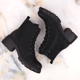 Bottines isolées à lacets et fermeture éclair pour femme, noir Jezzi RMR2038-39 le noir 5