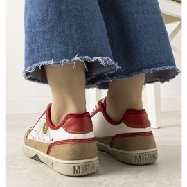 Baskets femme Esta blanches et rouges 1