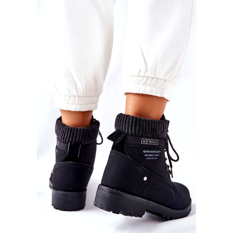 News Bottines trappeur doublées de fourrure pour femme, noir 5