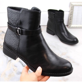 M. DASZYŃSKI Bottines isolées noires à talons plats pour femme M.Daszyński le noir 4