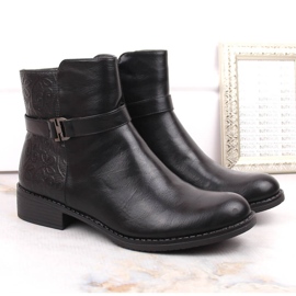 M. DASZYŃSKI Bottines isolées noires à talons plats pour femme M.Daszyński le noir 5