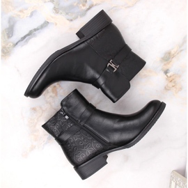 M. DASZYŃSKI Bottines isolées noires à talons plats pour femme M.Daszyński le noir 6