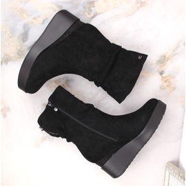 Bottines compensées femme en daim, isolées, noires, T.Sokolski Z23-370 le noir 6