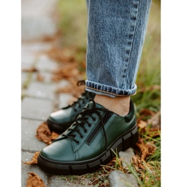 WASAK Chaussures femme baskets en cuir 0663W vert 8