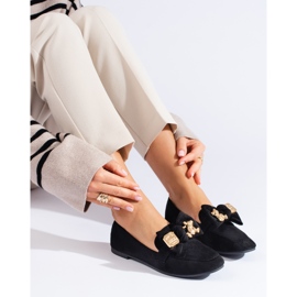 Mocassins femme Shelovet en daim noir le noir 2