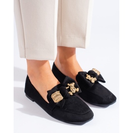 Mocassins femme Shelovet en daim noir le noir 1