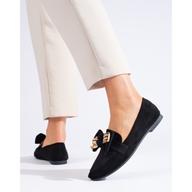 Mocassins femme Shelovet en daim noir le noir 3