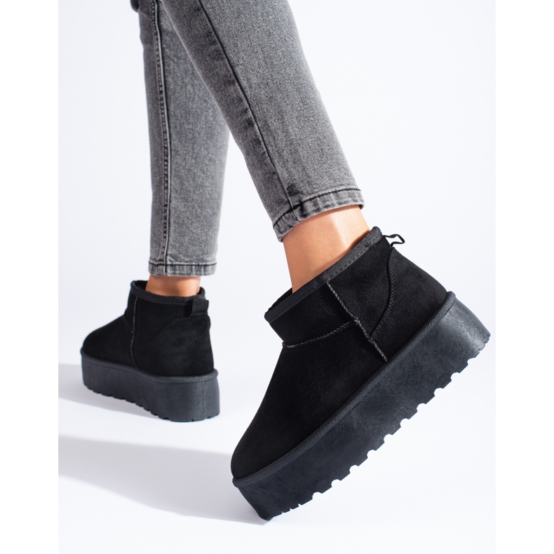 Bottes de neige courtes noires sur la plateforme Shelovet le noir 1 Bottes de neige courtes noires sur la plateforme Shelovet le noir 1