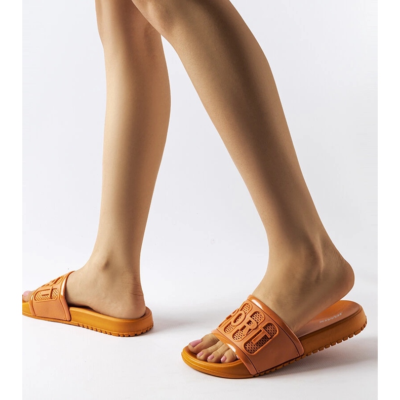 Claquettes en caoutchouc orange Moiariello 2