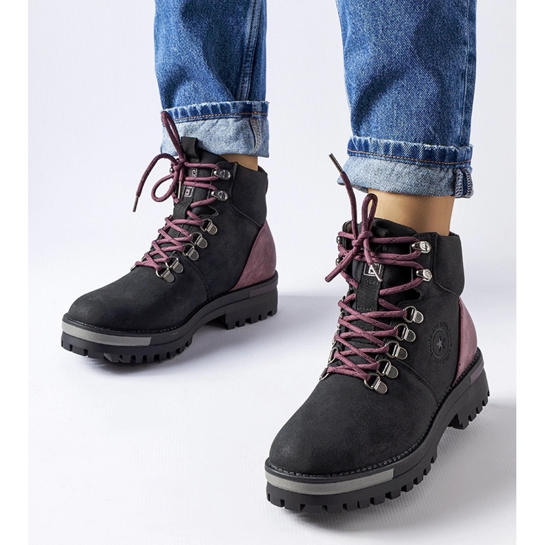 Bottines noires et bordeaux Big Star MM274318 1