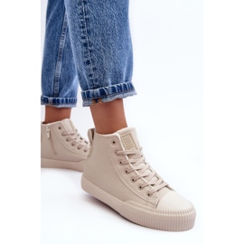Baskets isolées pour femmes avec fermeture éclair beige clair Big Star MM274018 1