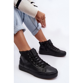 Baskets isolées pour femmes avec fermeture éclair noir Big Star MM274020 le noir 2