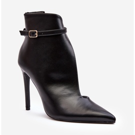 WS1 Bottines en Cuir à Talon Haut pour Femme, Noir Amalundi 1