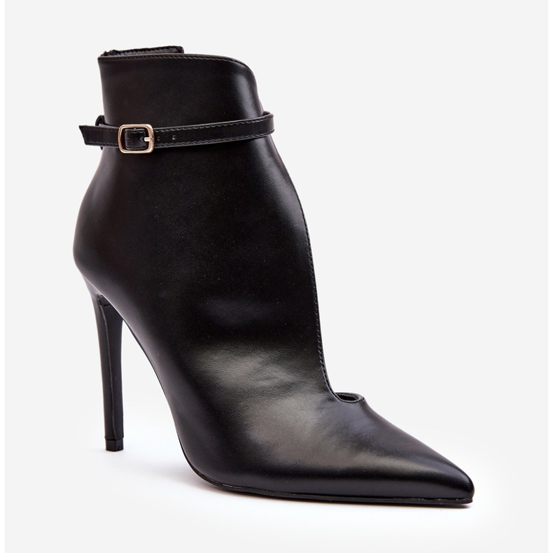 WS1 Bottines en Cuir à Talon Haut pour Femme, Noir Amalundi 1