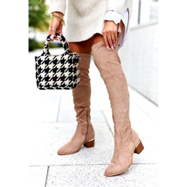 Bottes Longues Suédine Lycra Evento 20KZ35-3330 Beige 4