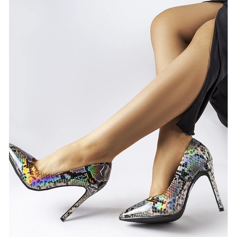 Escarpins laqués argentés Ella 1