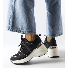 Baskets compensées noires Echeverri le noir 2