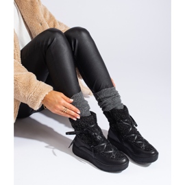 Boots de neige femme noires à plateforme le noir 2