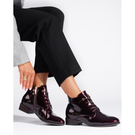 W. Potocki Boots laquées femme à lacets Potocki bordeaux multicolore 1