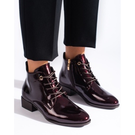 W. Potocki Boots laquées femme à lacets Potocki bordeaux multicolore 2