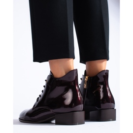 W. Potocki Boots laquées femme à lacets Potocki bordeaux multicolore 3