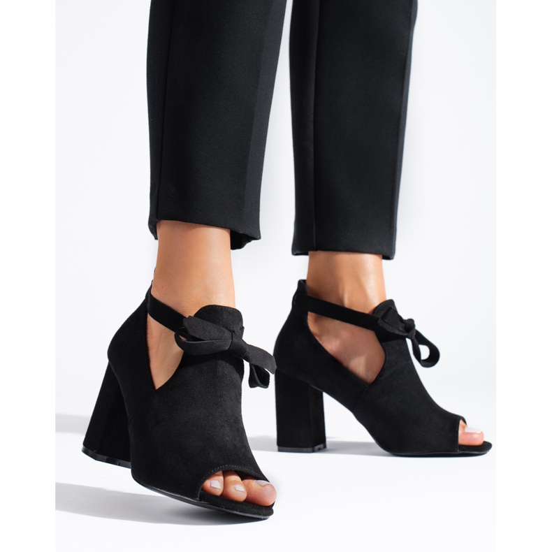 W. Potocki Bottes en daim pour femmes de printemps de Potocki noir 2