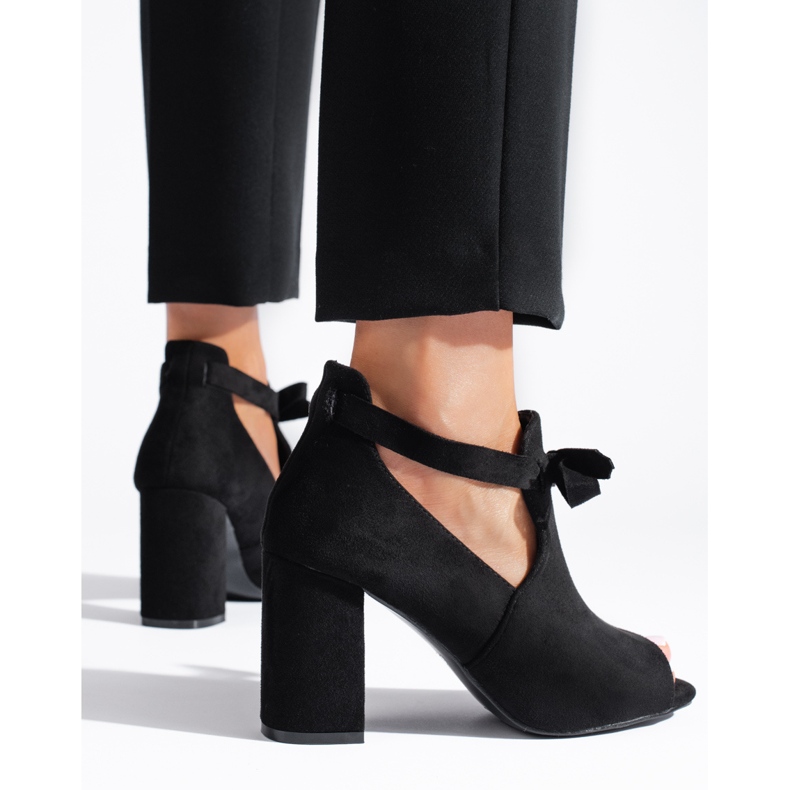 W. Potocki Bottes en daim pour femmes de printemps de Potocki le noir 1