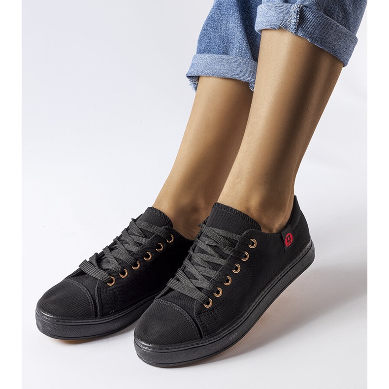 Baskets en textile noir Descoteaux 1