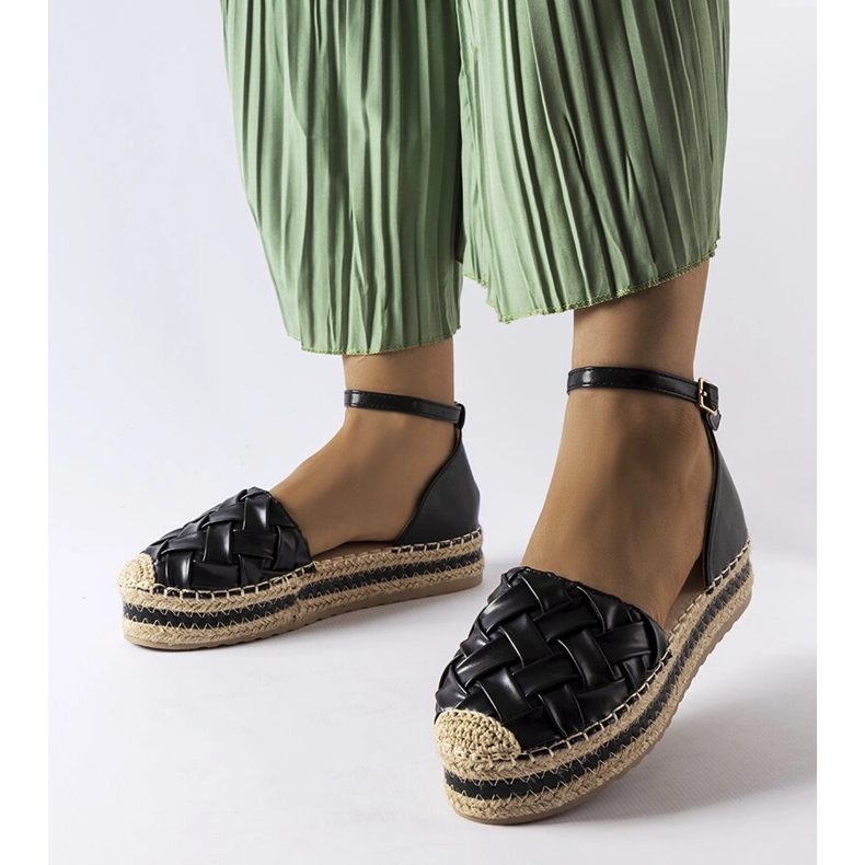 Espadrilles à plateforme noires de Gour le noir 1