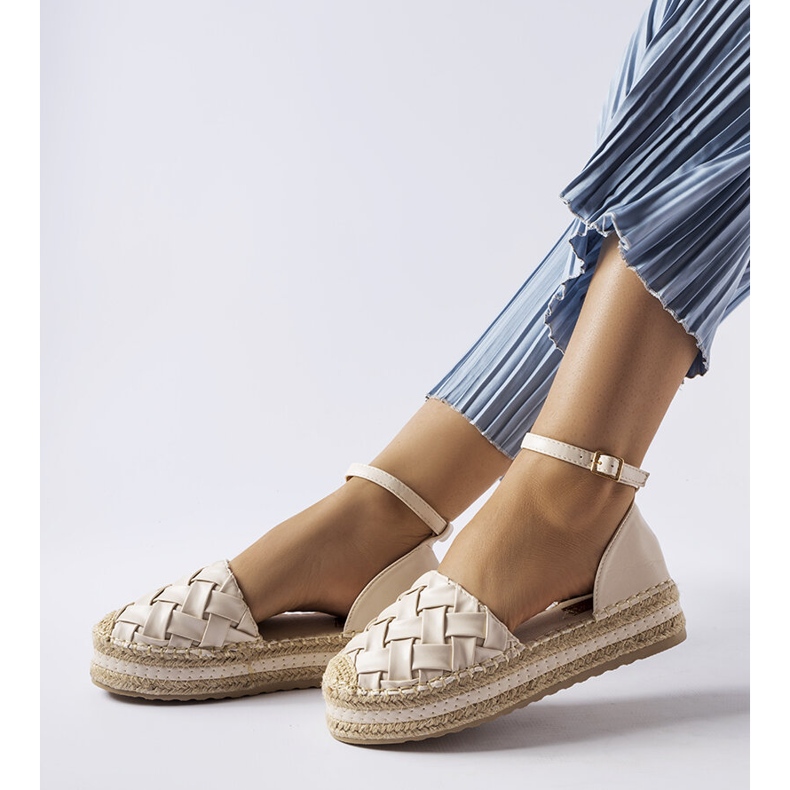 Espadrilles à plateforme beiges de Gour 1