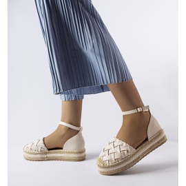 Espadrilles à plateforme beiges de Gour 2 Espadrilles à plateforme beiges de Gour 2