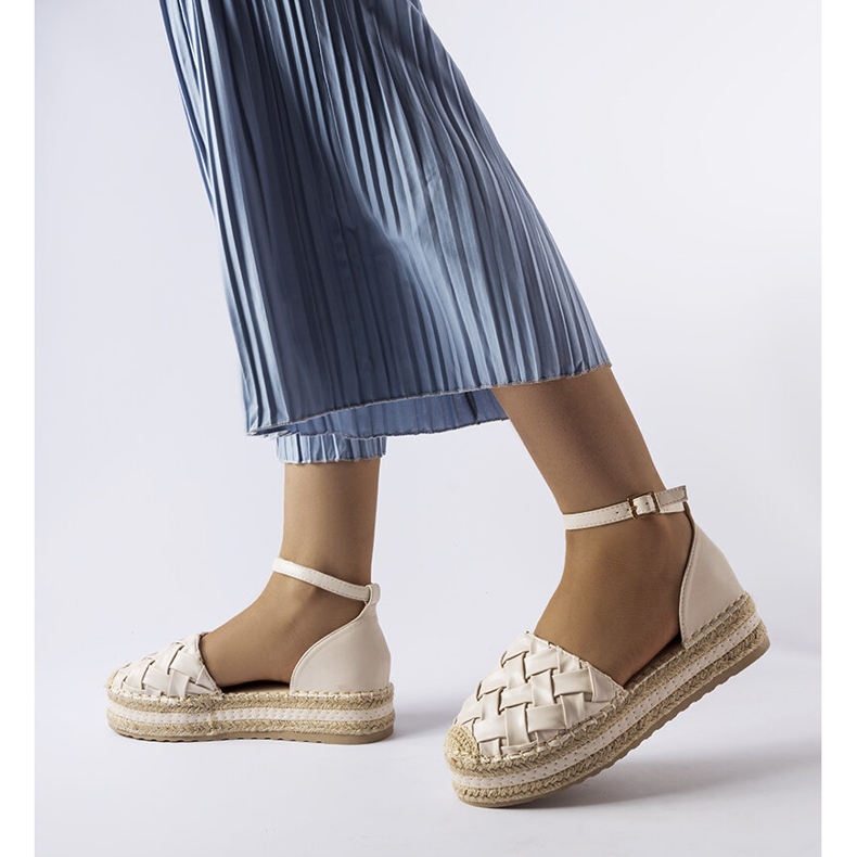 Espadrilles à plateforme beiges de Gour 2 Espadrilles à plateforme beiges de Gour 2