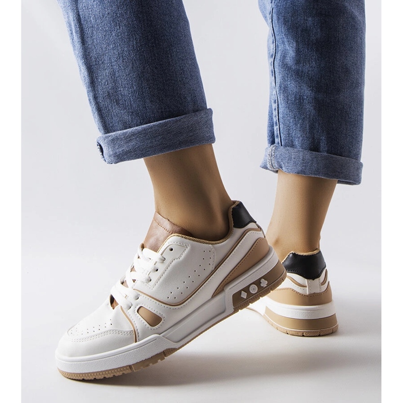 Baskets blanches avec empiècements beiges Willson 1