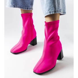 Bottines à talons en satin rose Laforgen 1