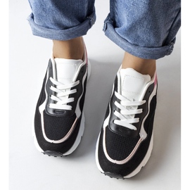 Inna Baskets de sport noires et roses Fauren 1