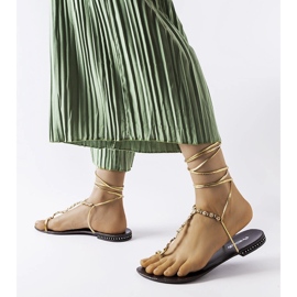 Sandales dorées avec strass de Troghi 1