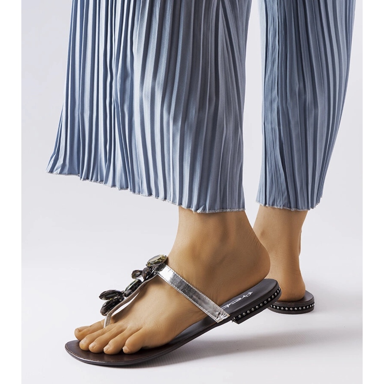 Tongs élégantes argentées Zarattini 1