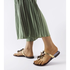 Tongs Zarattini élégantes dorées 1
