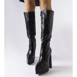 Bottes noires sur un poteau massif de Sovizzo le noir 1