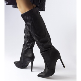 Bottes à talons hauts noires de Marlengo le noir 1