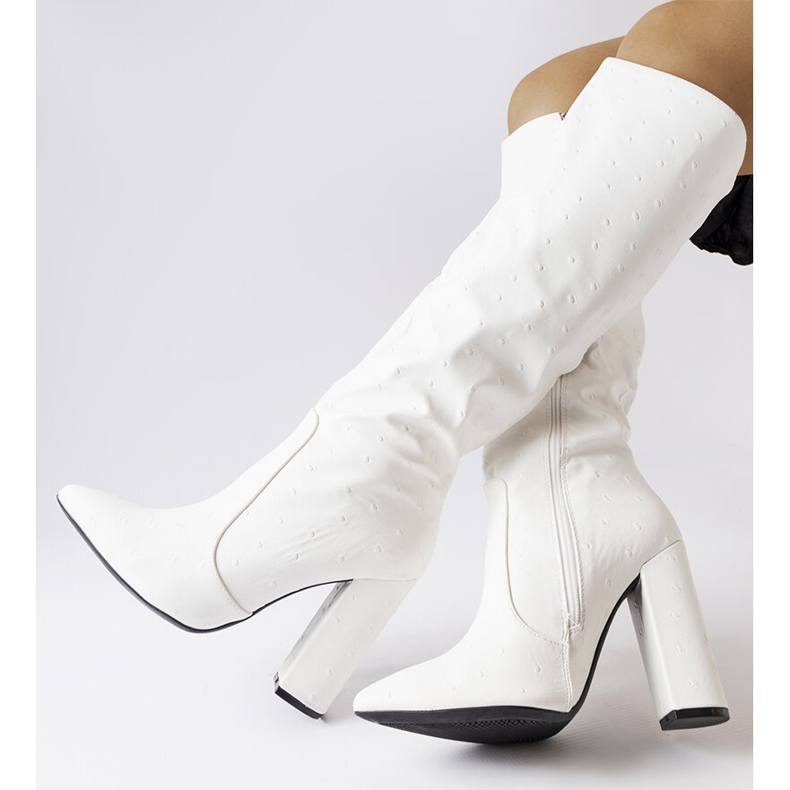 Bottes blanches X8266 Blanc le noir 1