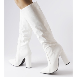 Bottes blanches X8266 Blanc le noir 2