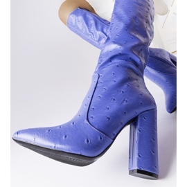 Bottes bleues avec gaufrage sur le poteau Delfina 1