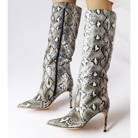 Bottines à talons hauts en peau de serpent noir carmin le noir 2