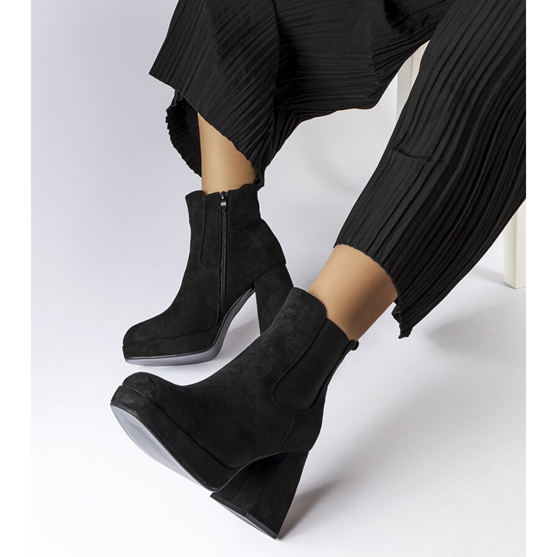 Bottines Province en éco-daim noir le noir 1