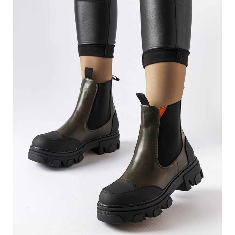 Bottines à enfiler vertes de Sibyla 1